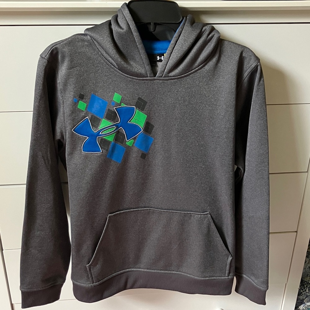 🏈 UNDER ARMOUR YOUTH SIZE XL GRAY HOODIE
